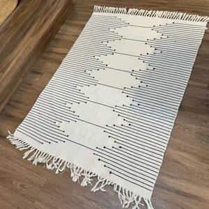 Striped Fringe Area Rug